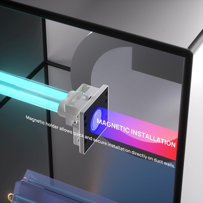 TURBRO AC 100-240V 36W HVAC UV Light Kit for Ducted Coil Systems, ETL&CARB Certified, Comes with a 15.2 in 4-Pin 2G11 Base Lamp, Magnetic Holder, and a Ballast, for Cleaning Air and AC Systems, UV36D - Image 4